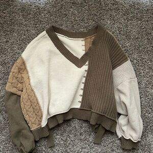 Colorblock V-Neck Sweater